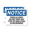 Signmission Food Allergy Do Not Heat Any Type Of Shellfish, 10 in W x Rectangle, Plastic OS-2PACK-NS-P-710-L-12810 - alternate 1
